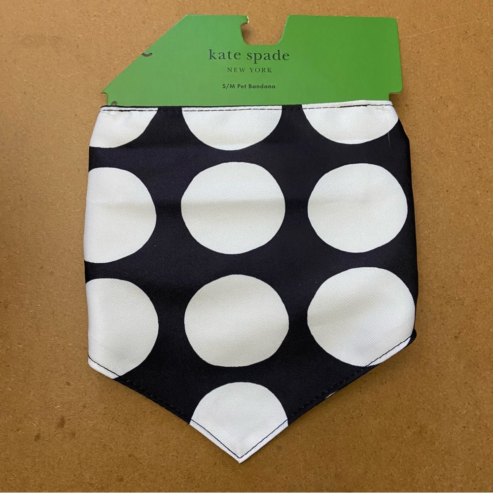NWT Kate Spade Black and White Pet Bandana S/M